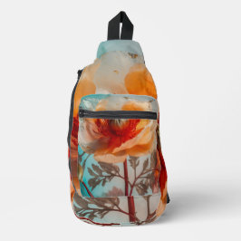 Fijne Oranje bloem Sling Bag