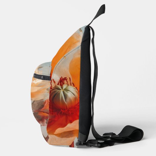 Fijne Oranje bloem Sling Bag (Rechts)