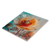 Fijne Oranje bloem Tegeltje (Zijkant)