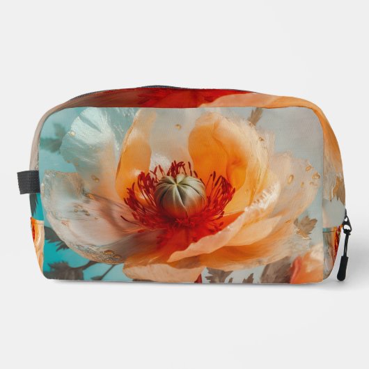 Fijne Oranje bloem Toilettasje (Voorkant)