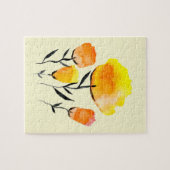 Fijne oranje en gele bloemen legpuzzel (Horizontaal)