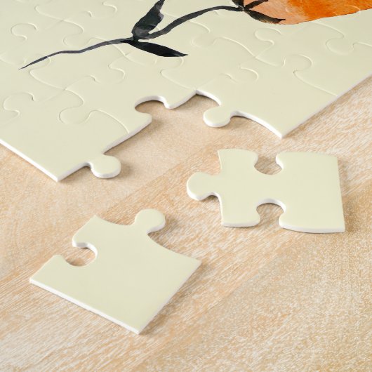 Fijne oranje en gele bloemen legpuzzel (Zijkant)