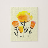 Fijne oranje en gele bloemen legpuzzel (Verticaal)