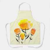 Fijne oranje en gele bloemen schort (Voorkant)