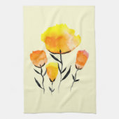 Fijne oranje en gele bloemen theedoek (Verticaal)