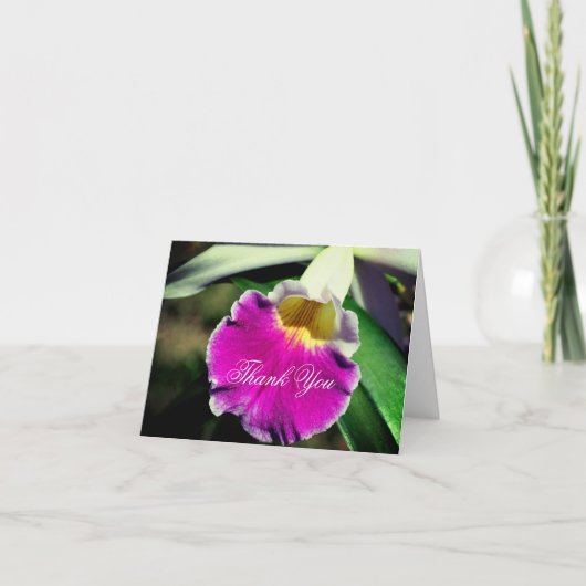 Fijne Orchidee Bloem Aanpasbare Bedankkaart (Voorkant)