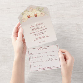 Fijne orchideeënbloem all in one uitnodiging