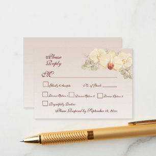 Fijne Orchideeënbloem RSVP Informatiekaartje