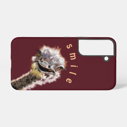 Fijne Ostrich Smile Custom Colours Samsung Galaxy Hoesje (Achterkant horizontaal)