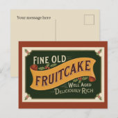 Fijne oude fruitcake Kerstmis Feestdagenkaart (Voorkant / Achterkant)