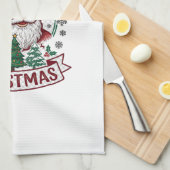 Fijne Oude Kerstman Kerstbomen Sneeuwvlokken Theedoek (Quarter Fold)