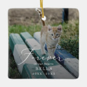 Fijne Overlay Foto Huisdier Kat Herdenkingsfeestda Keramisch Ornament (Voorkant)