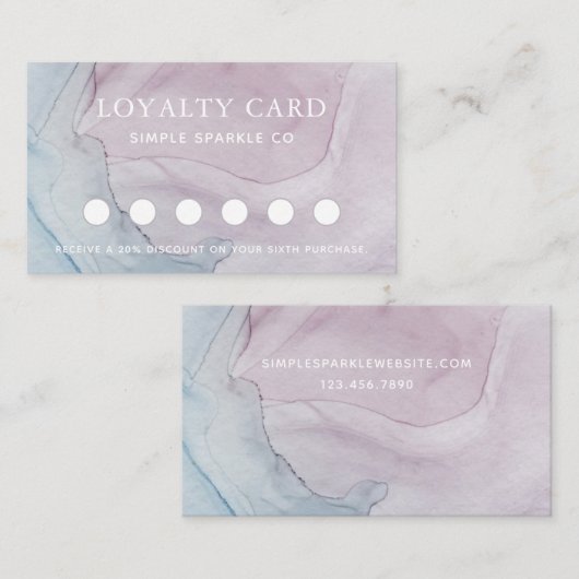 Fijne Paarse Abstracte print Klantenkaartje (Voorkant / Achterkant)