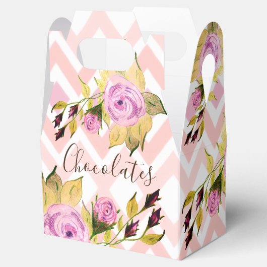 Fijne Paarse bloemen Bedankdoosjes (Geopend)