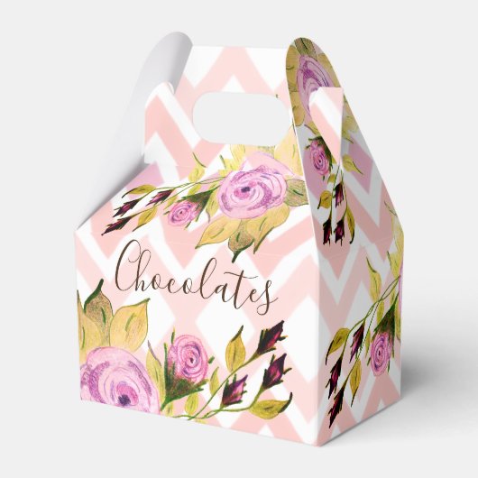 Fijne Paarse bloemen Bedankdoosjes (Voorkant Zijde)