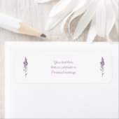 Fijne paarse bloemen etiket (Insitu)