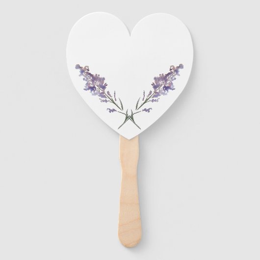 Fijne paarse bloemen handwaaier (Achterkant)