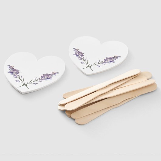 Fijne paarse bloemen handwaaier (Niet-gemonteerd)