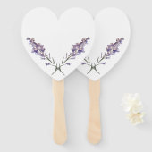 Fijne paarse bloemen handwaaier (Voorkant en achterkant)