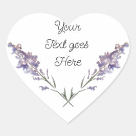 Fijne paarse bloemen hart sticker