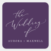 Fijne Paarse bruiloft Envelope zegels (Voorkant)