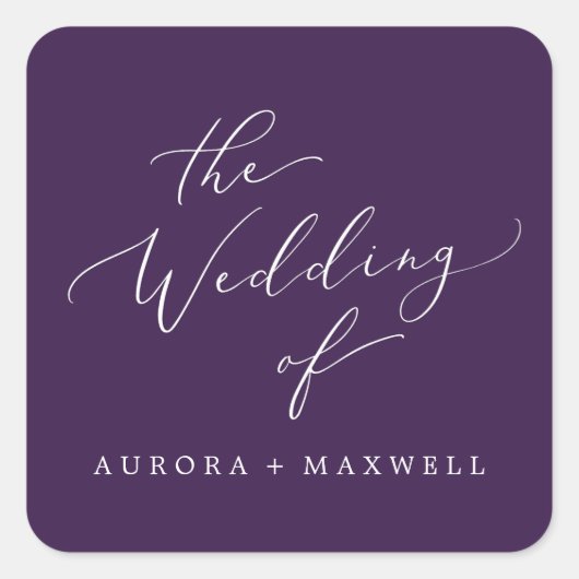 Fijne Paarse bruiloft Envelope zegels (Voorkant)