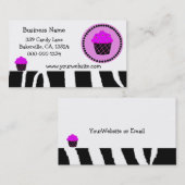 Fijne Paarse Cupcake Ontwerp Visitekaartje (Voorkant / Achterkant)