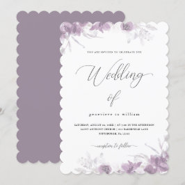 Fijne Paarse Floral met kalligrafie Kaart