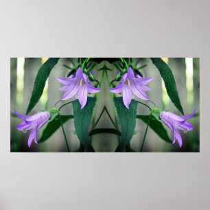 Fijne Paarse Lelie Bloemen Spiegel Abstract Poster