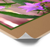 Fijne Paarse Lelie Bloemen Spiegel Abstract Poster (Hoek)