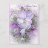 Fijne Paarse Pansies Dank u Briefkaart (Voorkant)