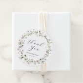 Fijne paarse wilde bloem bedankt bedankjes labels (In situ)