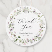 Fijne paarse wilde bloem bedankt bedankjes labels (Voorkant)