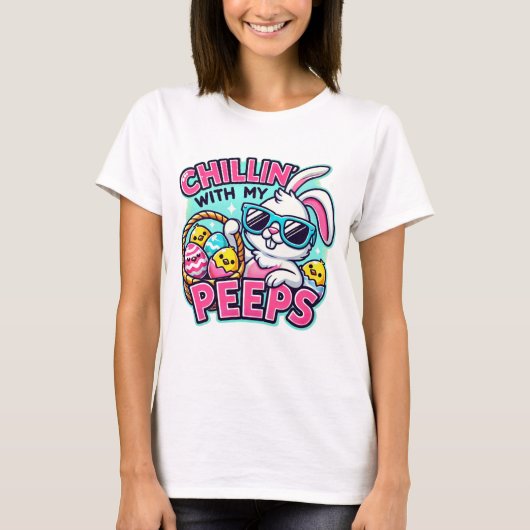 Fijne Paasdag - chillen met de peeps T-shirt (Voorkant)