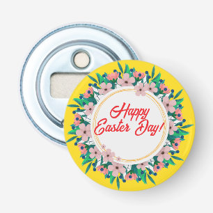 Fijne Paasdag met Floral Lijst-23046 Button Flesopener