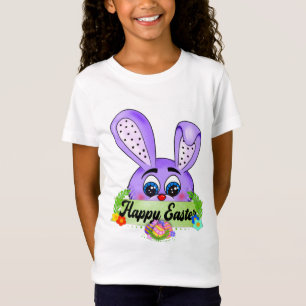Fijne Paasdag, Paarse konijn Schattige T-shirt