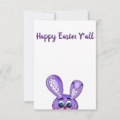 Fijne Paasdag, Schattigee Paarse konijn Kaart (Achterkant)