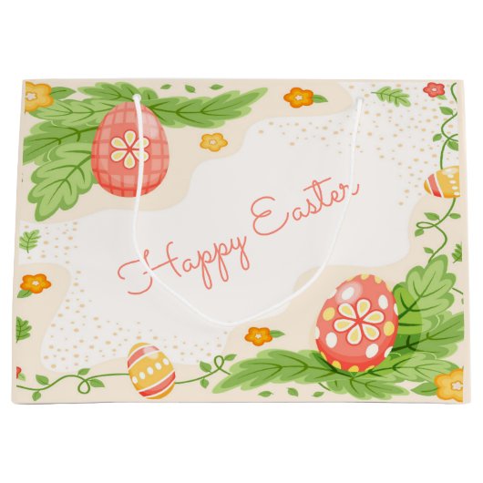 Fijne Paaseieren feestdag Groot Cadeauzakje (Voorkant)