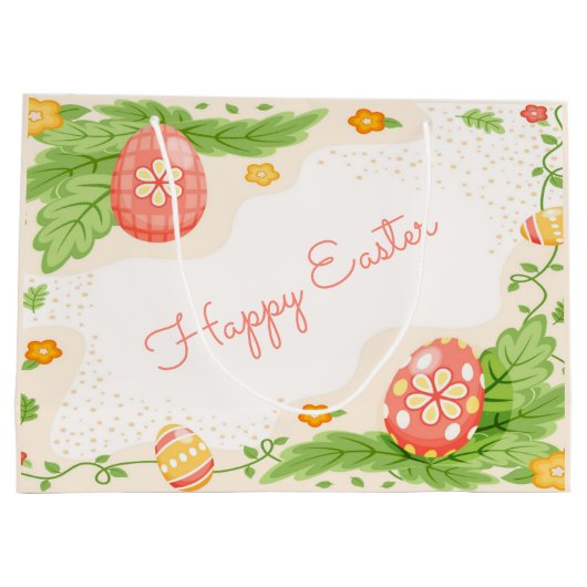 Fijne Paaseieren feestdag Groot Cadeauzakje (Achterkant)