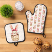 Fijne paashaas! ovenwant & pannenlap set (Top down)