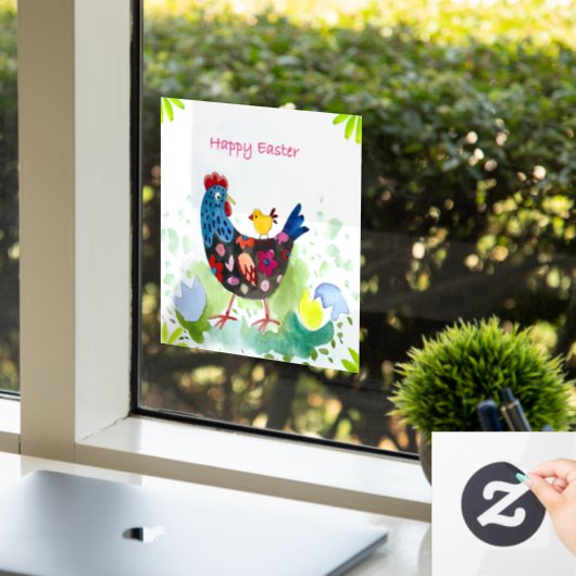 Fijne paaskip en eieren raamsticker (Kantoor)