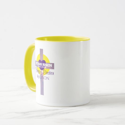 Fijne Paaskruis Verse Aangepaste Naam Mok (Voorkant links)