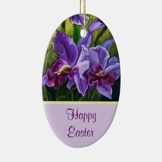 Fijne Paaspaarse versiering van bloemen Keramisch Ornament (Rechts)