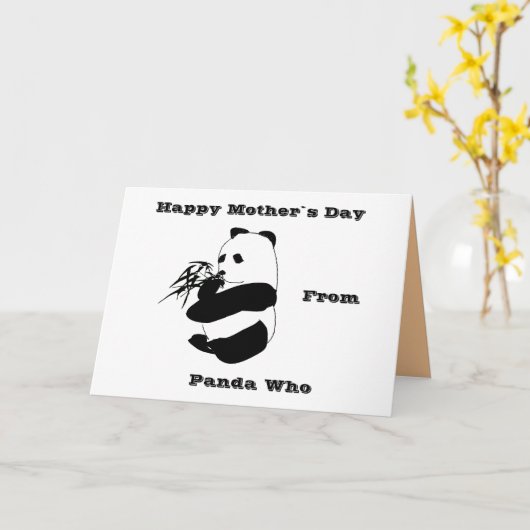 Fijne Panda Moederdag Kaart (Gele Bloem)