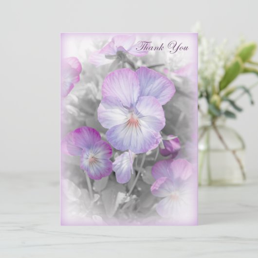 Fijne Pansies leeg Hartelijk dank Bedankkaart (Staand voorkant)