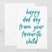 Fijne Pap Dag van je favoriete kind Bedankkaart (Voorkant / Achterkant)