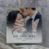 Fijne Pas getrouwd Eerste Kerstdag Foto Keramisch Ornament