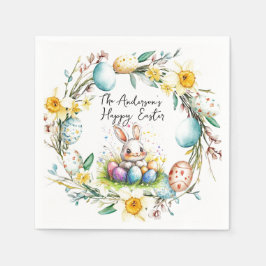 Fijne Pasen banny en bloemenPasen Servet
