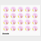Fijne Pasen Eieren Roze Achtergrond Ronde Sticker (Vel)