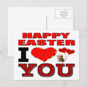 Fijne Pasen, ik hou van je Feestdagenkaart (Voorkant / Achterkant)